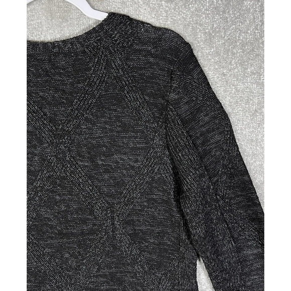 Christopher & Banks Long Sleeve V-Neck Knit Sweater Womens Size Large Black Gray - Picture 9 of 14